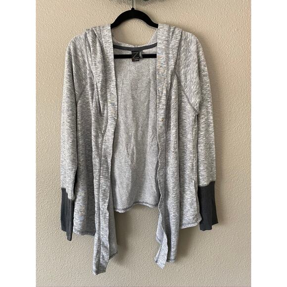Z by Zella Prism Drape Front Snap Closure Hooded Athleisure Womens Cardigan XL - Picture 3 of 10